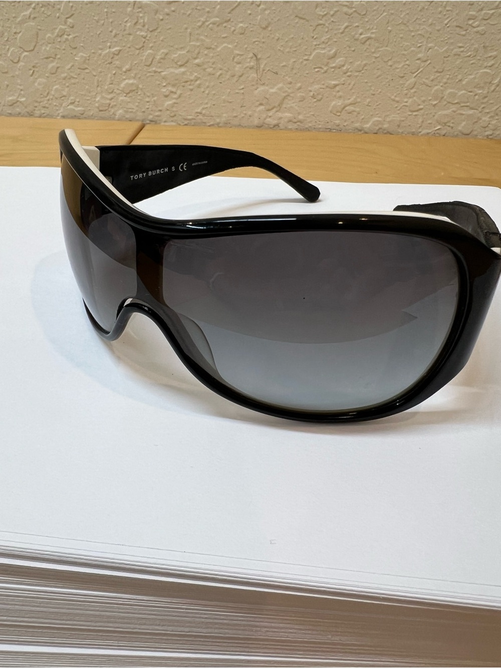 Tory Burch Oversized Black Gradient Lens Sunglasses